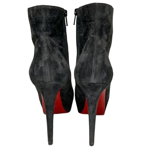 Christian Louboutin Bianca Bootie 120 EU 39 US 9 Charbon Velour Suede Platform - Picture 6 of 11